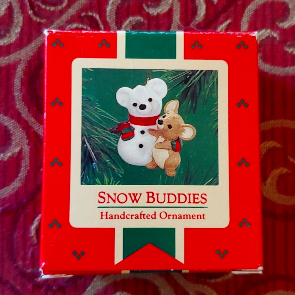 Snow Buddies Mouse Snowman Hallmark Handcrafted Ornament